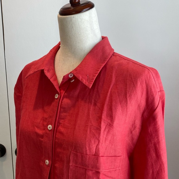 NWT Women’s Anthropologie The Bennet Buttondown Shirt by Maeve: Linen Edition - Picture 4 of 9